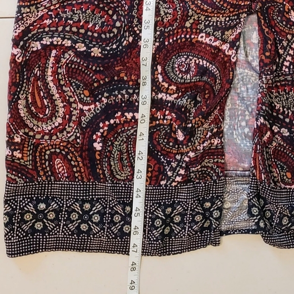 Knox Rose Maxi Dress Long Sleeve Button Front Boho Night Sky Sz Medium Burgundy - Picture 15 of 15